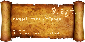 Vagyóczki Ágnes névjegykártya